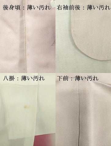 平和屋着物■訪問着　枝花文　薔薇　バラ　暈し染め　正絹　逸品　DABK1319cd