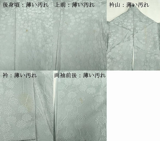 平和屋着物■上質な色無地　花繋ぎ地紋　白花色　正絹　逸品　DABK1324cd
