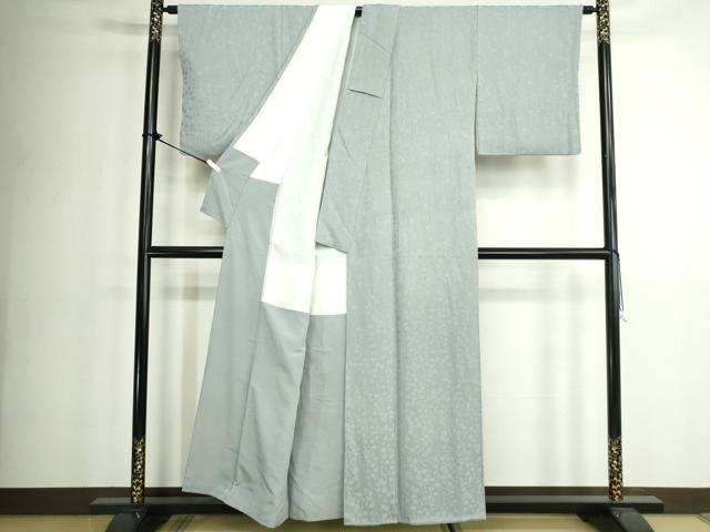 平和屋着物■上質な色無地　花繋ぎ地紋　白花色　正絹　逸品　DABK1324cd