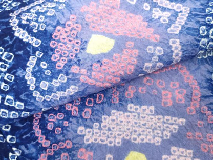 平和屋着物∴夏物　浴衣　有松鳴海絞り　枝花文　綿　逸品　DABK1349cd