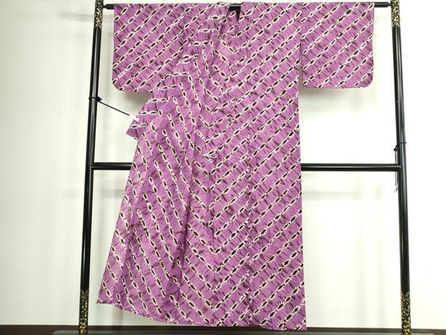 平和屋着物∴夏物　浴衣　有松鳴海絞り　抽象文　綿　逸品　DABK1353cd