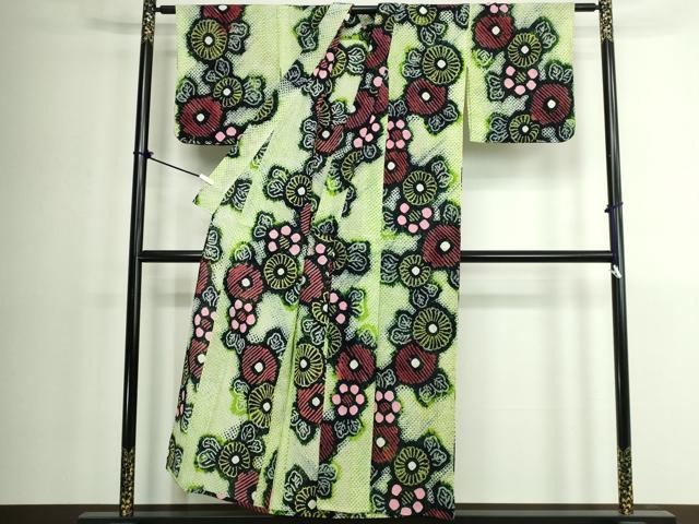 平和屋着物∴夏物　浴衣　有松鳴海絞り　花繋ぎ　綿　逸品　DABK1356cd