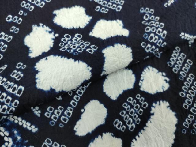 平和屋着物∴夏物　浴衣　有松鳴海絞り　流水花文　綿　逸品　DABK1357cd