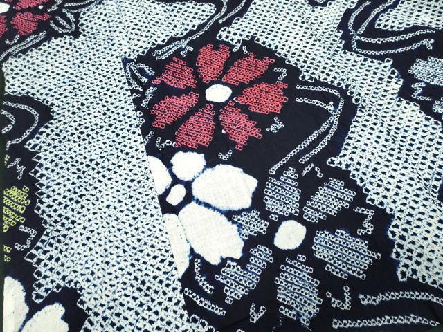 平和屋着物∴夏物　浴衣　有松鳴海絞り　流水花文　綿　逸品　DABK1367cd