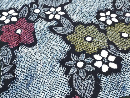 平和屋着物∴夏物　浴衣　有松鳴海絞り　草花文　綿　逸品　DABK1370cd