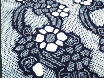 平和屋着物∴夏物　浴衣　有松鳴海絞り　枝花文　綿　逸品　DABK1374cd