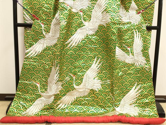 平和屋本店●色打掛　お引きずり　和装　婚礼　結婚式　花嫁　神社挙式　刺繍　飛鶴文　金糸　逸品　DABK1432cd