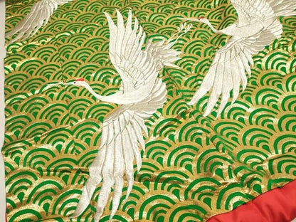 平和屋本店●色打掛　お引きずり　和装　婚礼　結婚式　花嫁　神社挙式　刺繍　飛鶴文　金糸　逸品　DABK1432cd