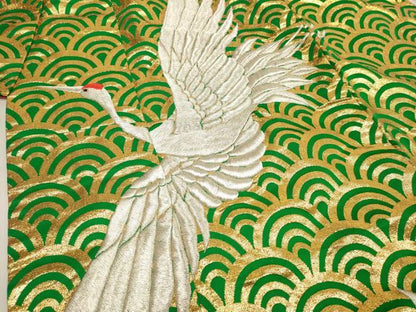 平和屋本店●色打掛　お引きずり　和装　婚礼　結婚式　花嫁　神社挙式　刺繍　飛鶴文　金糸　逸品　DABK1432cd