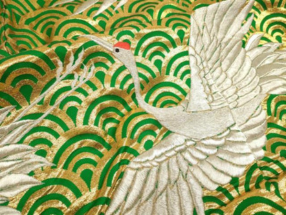 平和屋本店●色打掛　お引きずり　和装　婚礼　結婚式　花嫁　神社挙式　刺繍　飛鶴文　金糸　逸品　DABK1432cd