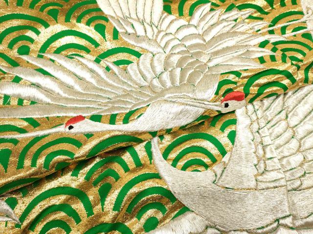 平和屋本店●色打掛　お引きずり　和装　婚礼　結婚式　花嫁　神社挙式　刺繍　飛鶴文　金糸　逸品　DABK1432cd