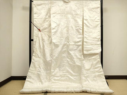 平和屋本店●白打掛　白無垢　お引きずり　和装　婚礼　結婚式　花嫁　神社挙式　刺繍　飛鶴花文　DABK1445cd