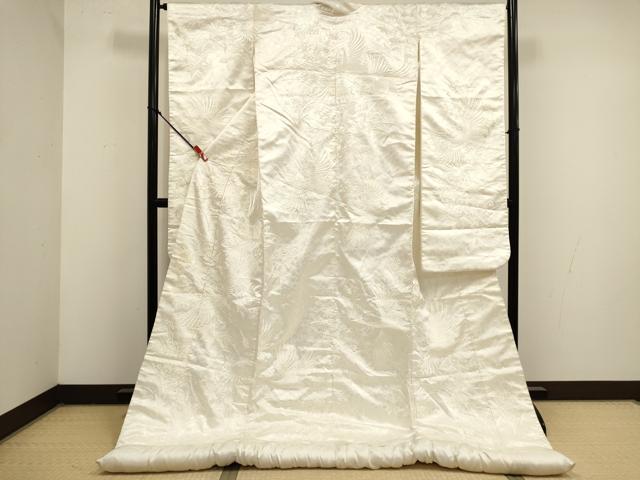 平和屋本店●白打掛　白無垢　お引きずり　和装　婚礼　結婚式　花嫁　神社挙式　刺繍　飛鶴花文　DABK1445cd