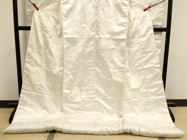 平和屋本店●白打掛　白無垢　お引きずり　和装　婚礼　結婚式　花嫁　神社挙式　刺繍　飛鶴花文　DABK1445cd