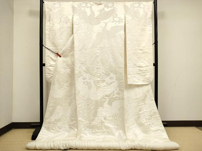 平和屋本店●白打掛　白無垢　お引きずり　和装　婚礼　結婚式　花嫁　神社挙式　孔雀花文　逸品　DABK1451cd