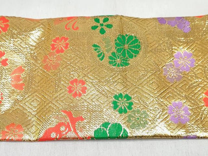 平和屋着物[]西陣　おくむら謹製　女の子　子供　つけ帯　舞花文　金糸　箱付き　未使用　DABK1614ma