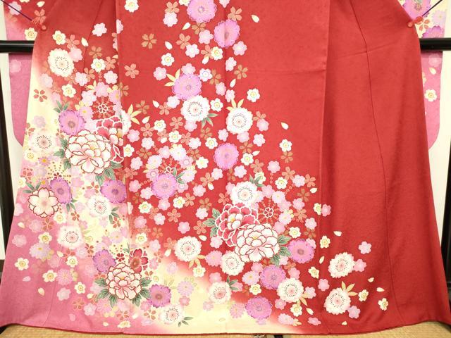 平和屋着物●豪華振袖　駒刺繍　舞花　牡丹　暈し染め　金彩　正絹　逸品　DABK2006op