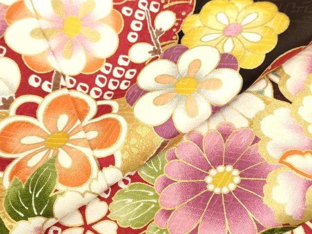 平和屋着物●豪華振袖　駒刺繍　花松文　金彩　正絹　逸品　DABK2008op