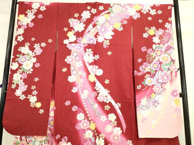 平和屋着物●豪華振袖　駒刺繍　花熨斗文　暈し染め　金彩　金通し地　正絹　逸品　DABK2010op