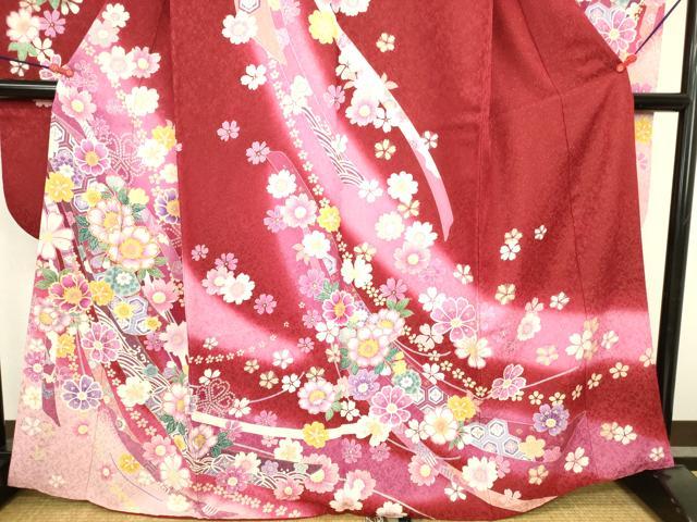 平和屋着物●豪華振袖　駒刺繍　花熨斗文　暈し染め　金彩　金通し地　正絹　逸品　DABK2010op