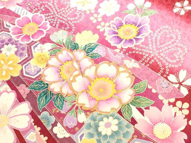 平和屋着物●豪華振袖　駒刺繍　花熨斗文　暈し染め　金彩　金通し地　正絹　逸品　DABK2010op