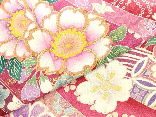 平和屋着物●豪華振袖　駒刺繍　花熨斗文　暈し染め　金彩　金通し地　正絹　逸品　DABK2010op