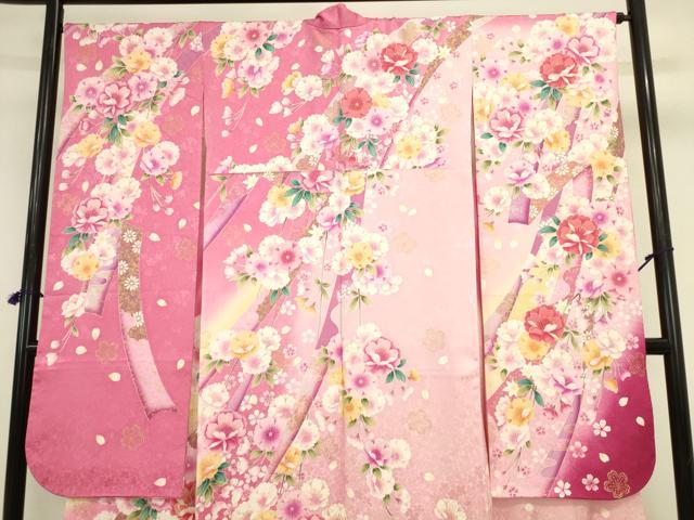 平和屋着物●豪華振袖　駒刺繍　花熨斗文　暈し染め　金彩　正絹　逸品　DABK2014op