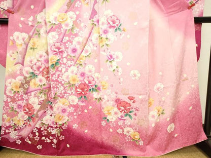 平和屋着物●豪華振袖　駒刺繍　花熨斗文　暈し染め　金彩　正絹　逸品　DABK2014op