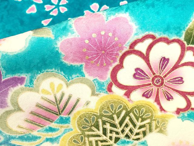 平和屋着物●豪華振袖　舞花　牡丹　暈し染め　金彩　正絹　逸品　DABK2015op