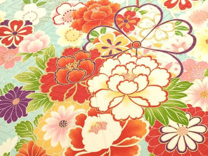 平和屋着物●豪華振袖　草花　牡丹　金銀彩　銀通し地　正絹　逸品　DABK2019op