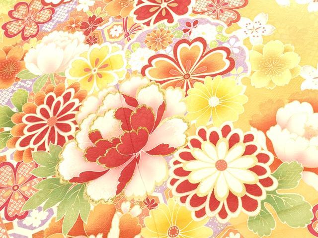平和屋着物●豪華振袖　雪輪草花文　牡丹　暈し染め　ラメ糸　金彩　正絹　逸品　DABK2020op