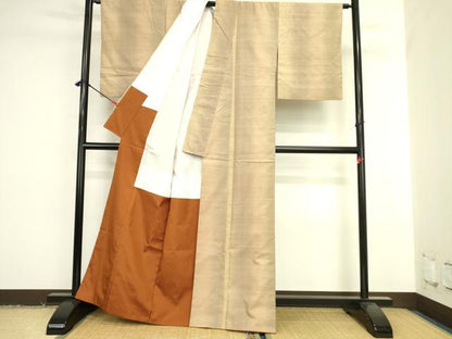 平和屋着物●上質な紬　間道　正絹　逸品　DABK2022op