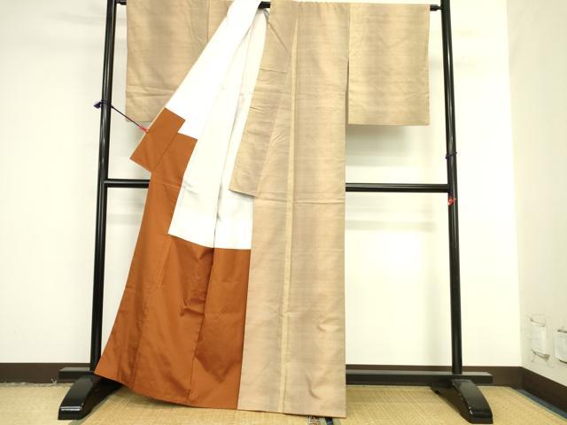 平和屋着物●上質な紬　間道　正絹　逸品　DABK2022op