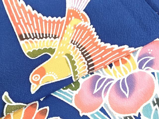 平和屋着物●豪華振袖　紅型　花鳥文　正絹　逸品　DABK2027op