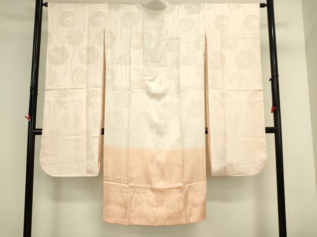 平和屋着物●振袖用長襦袢　無双仕立て　草花丸地紋　暈し染め　正絹　逸品　DABK2041op