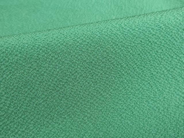 平和屋着物●上質な色無地　緑青色　正絹　逸品　DABK2048op