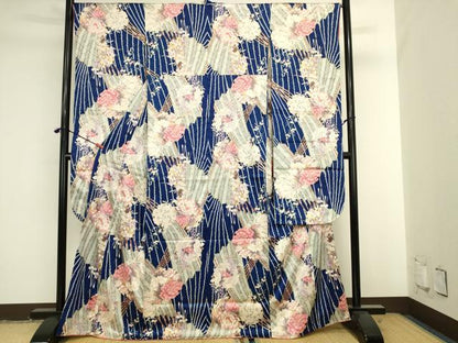 平和屋着物●豪華振袖　檜扇花文　金彩　やまと誂製　正絹　逸品　DABK2054op