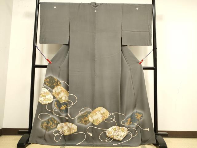 平和屋着物●豪華色留袖　駒刺繍　花文箱　暈し染め　金彩　さが美扱い　ロング丈　正絹　逸品　DABK2067op