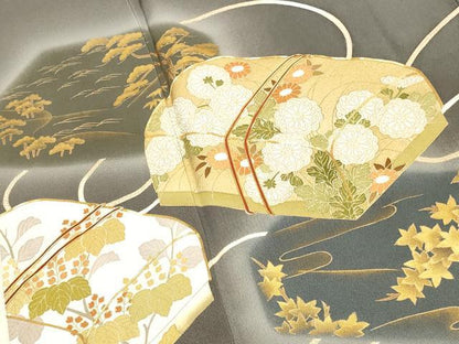 平和屋着物●豪華色留袖　駒刺繍　花文箱　暈し染め　金彩　さが美扱い　ロング丈　正絹　逸品　DABK2067op
