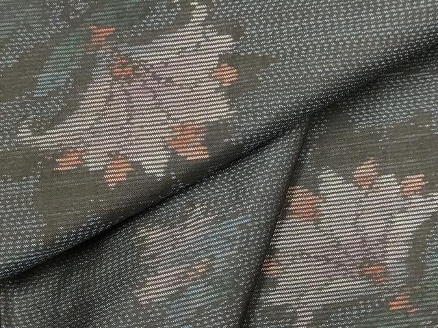 平和屋着物●本場大島紬　更紗花唐草文　正絹　逸品　DABK2068op