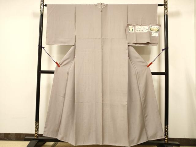 平和屋着物●信州ぜんまい紬　薄柿色　証紙付き　正絹　逸品　未使用　DABK2075op
