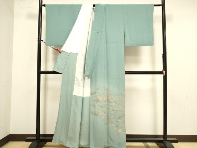 平和屋着物●中国三大刺繍　汕頭刺繍　スワトウ刺繍　総刺繍　色留袖　人物風景花文　暈し染め　金糸　正絹　逸品　DABK2080op