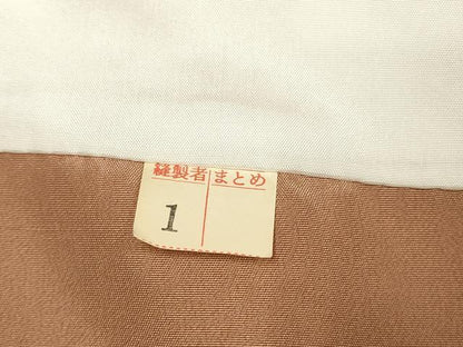 平和屋着物●上質な色無地　葉尽くし地紋　丁子染色　正絹　逸品　DABK2082op