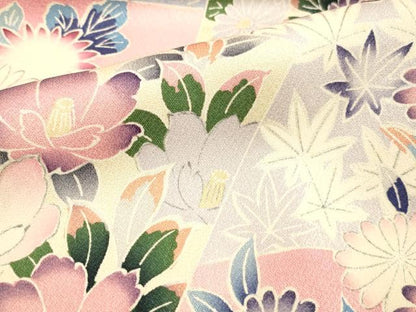 平和屋着物●豪華振袖　飛鶴花松文　暈し染め　正絹　逸品　DABK2097op