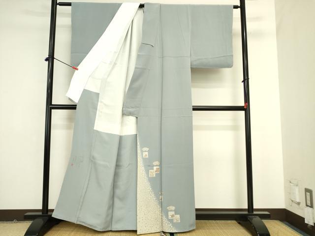 平和屋着物●松尾光琳　色留袖　地紙人物風景花文　暈し染め　金銀彩　正絹　逸品　DABK2107op