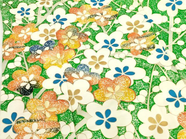 平和屋着物●豪華振袖　駒刺繍　枝梅　金彩　正絹　逸品　DABK2116op