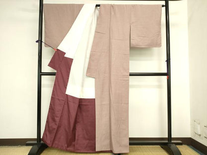 平和屋着物●結城紬　鴇浅葱色　正絹　逸品　DABK2132op