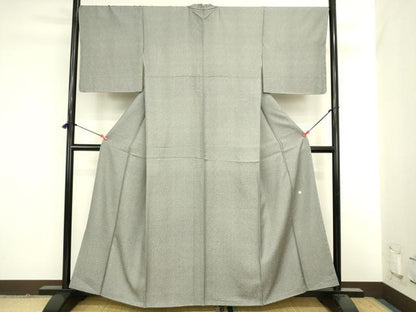 平和屋着物●伝統工芸師　服部光擴　江戸小紋　抽象文様　黒地　正絹　逸品　未使用　DABK2135op