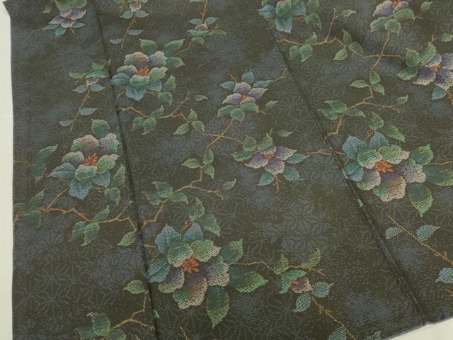 平和屋着物●本場大島紬　9マルキ　草花　正絹　逸品　DABK2139op