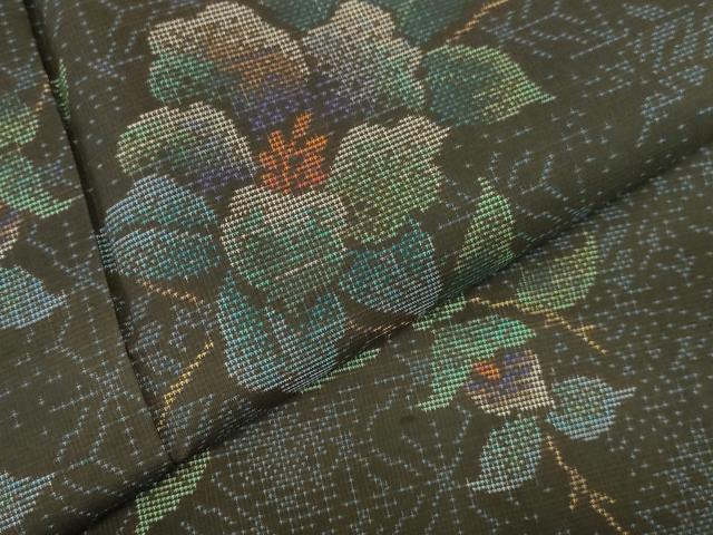 平和屋着物●本場大島紬　9マルキ　草花　正絹　逸品　DABK2139op